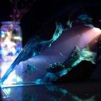Octopus Shipwreck Night Light Resin Night Light Blue Ocean Miniature